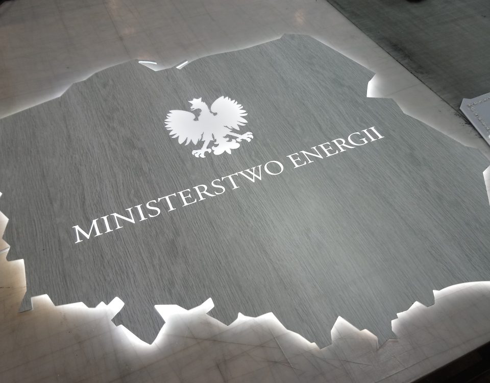 Logo Ministerstwa Energi z efektem halo